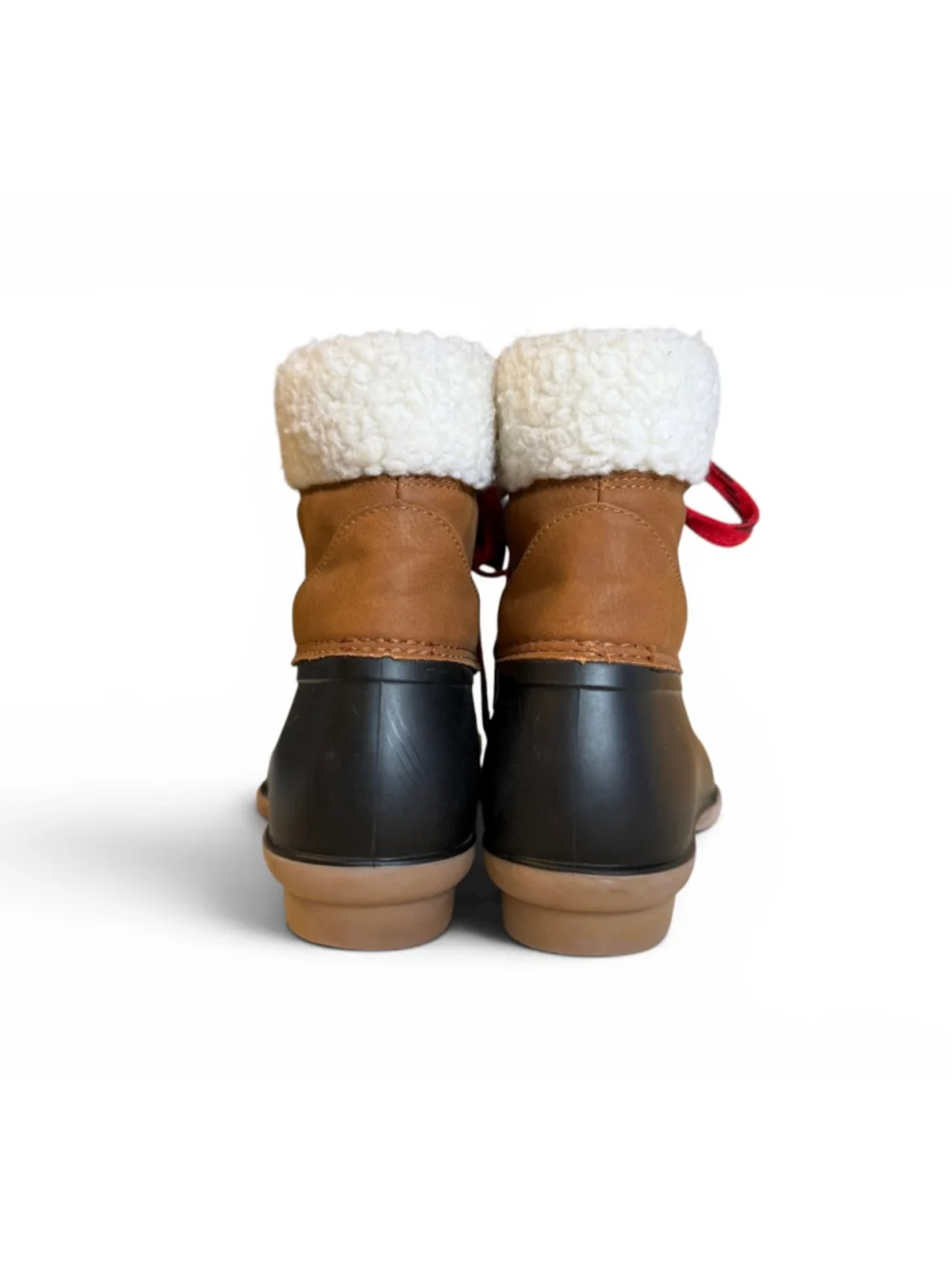 Magellan Outdoors Women’s Duck Boots Faux Fur Waterproof Brown Black Size 9B